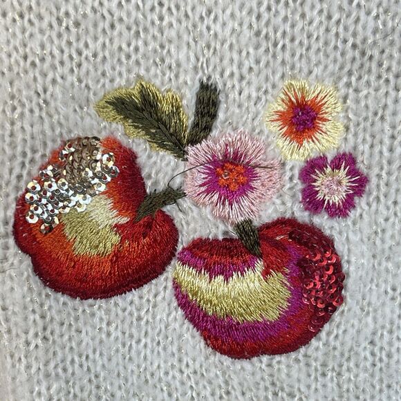 Lauren Conrad Disney Sweater Womens Large Sequin Snow White Cream‎ Bow - Picture 3 of 12